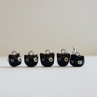 Image 1 of Black Cat with White Spot Stitch Marker