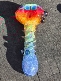 Image 4 of Rainbow Dotstack Glass Pipe 5"