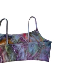 Image 4 of L/XL (40) Cotton-Blend Strappy Bralette in Sunrise Geode Ice Dye
