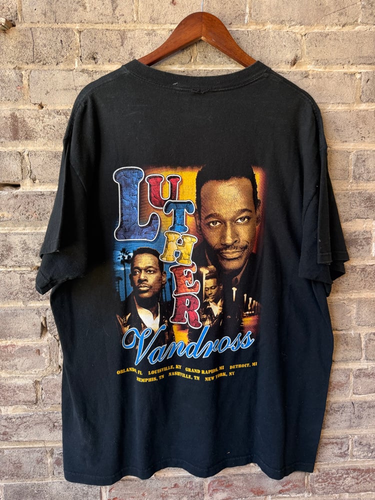Image of RARE “AN EVENING WITH LITHER VANDROSS ” RAP TEE, SIZE: XL