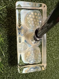 Image 1 of silver honeycomb and skull blade putter