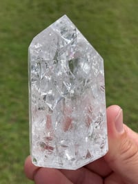 Image 7 of Crackle Quartz Crystal Point With Rainbows #1452