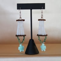 Image 1 of One tier Dentalium earrings (turtles)