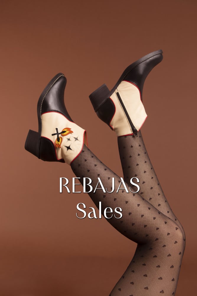 Image of REBAJAS-SALES 30% Bota Cerillas negra y beige