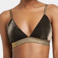 Image 1 of COLSIE black and gold metallic shimmer bralette bra