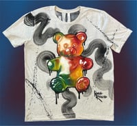 Image 1 of “EDIBLE” CUSTOM HAND PAINTED T-SHIRT LARGE