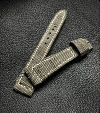 Image 2 of Grey Sanded Canvas Watch Strap - Box Stitching