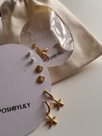 Image 2 of 3Pair Earring Set (star Hoops)