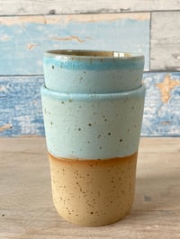 Image 1 of Set of 2 blue planter cups.