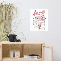 Image 2 of Cotton Candy Dahlias- Poster Print
