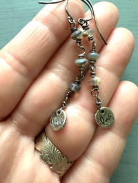Image 6 of boulder opal sterling silver charm earrings