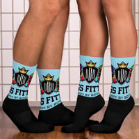 Sky Blue and Colorful Logo Socks