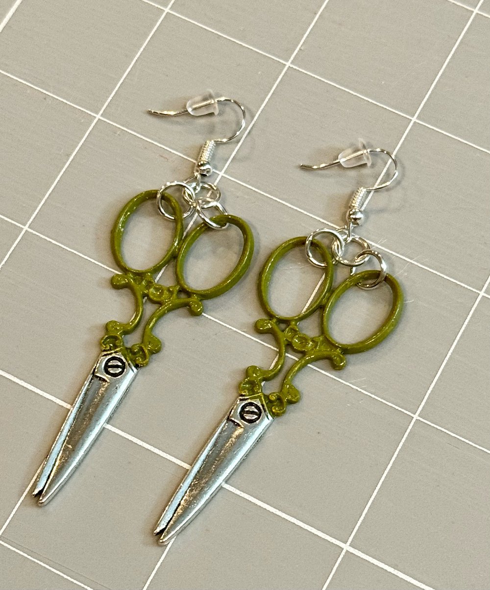 Image of Big Fabric Scissors Earrings