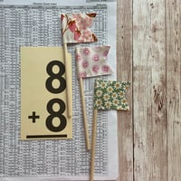 Image 1 of "Happy Friends" Fabric Flags Set Of 3