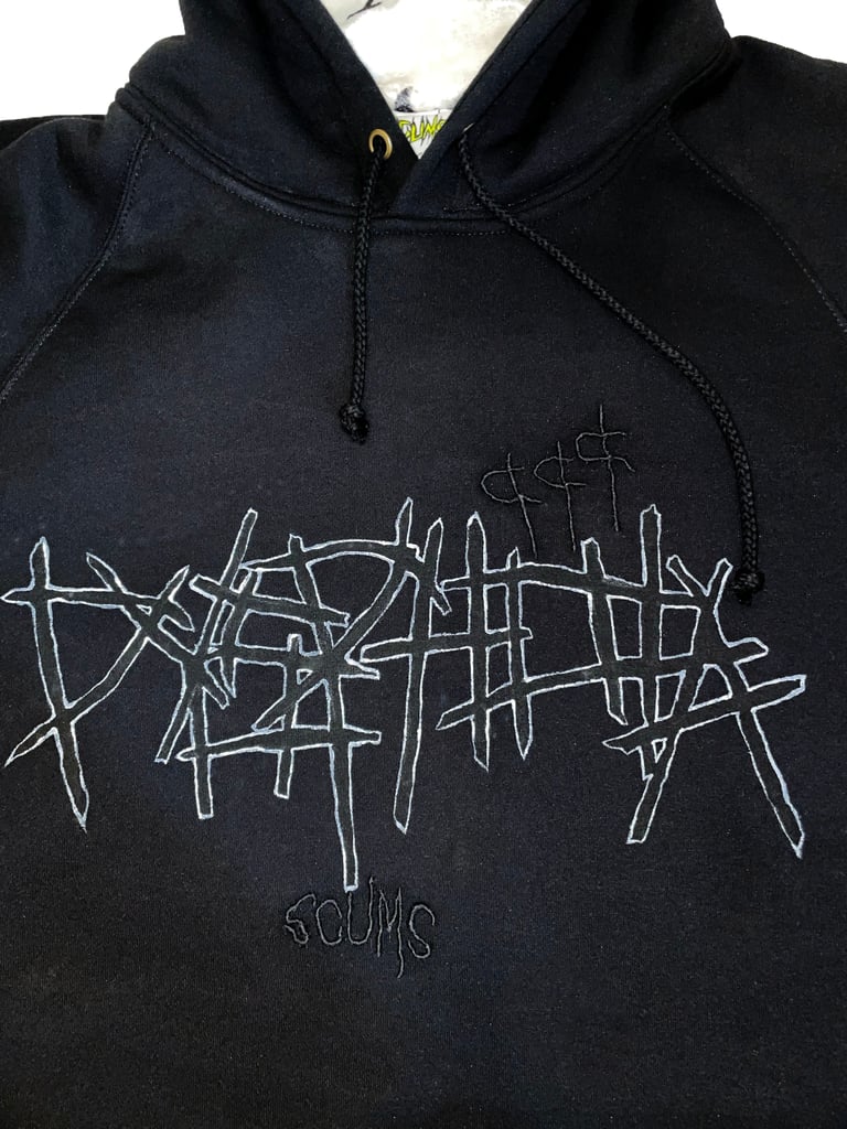 Monotone LV Faux Fur Hoodie Image 3