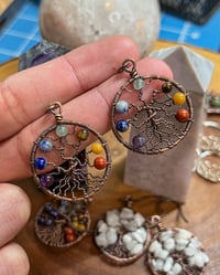 Image 1 of 7 Chakra Oxidized Copper Earrings 2