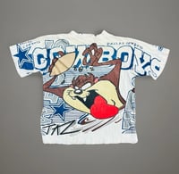 Image 2 of VTG 90s Dallas Cowboys Looney Tunes Taz AOP Sz L (Boxy M)