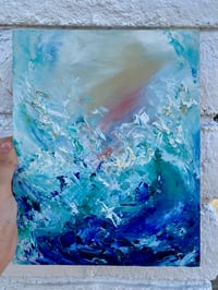 Image 4 of “angels among the waves” oil on wood 8 x 10 inches 