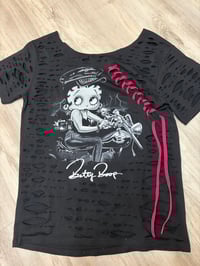 Medium Betty black off shoulder lace destroyed