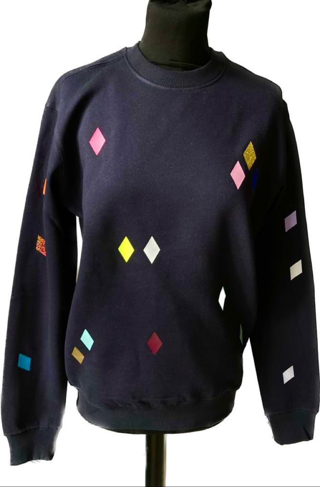 Image of Sweater Diamonds navy ADULTS unisex