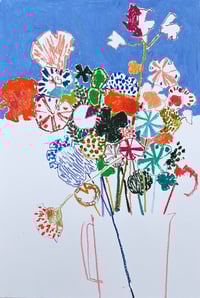 Image 1 of Still life original unframed oil pastel drawing 