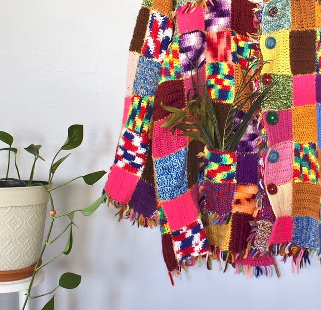 "Landfill Dodger" Scrap Blanket Coat, 52" chest