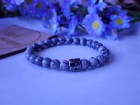 Image 4 of Men Gemstone Bracelet | 8mm Men Stretch Bracelets