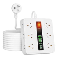 Image 1 of AU Plug Power board with 3 USB-A and 3 Type-C port,12AC Outlets, Surge Protector Power Strip, 2m cab