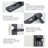 Image 2 of Black Door Lever Lock Set – Manganese Steel Silent Bearing Handle with Keys, Keyed Entry Lock for 