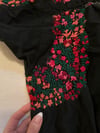 early 70s noir Oaxacan hand embroidered dress