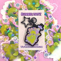Alien Bunny Black Keyring 