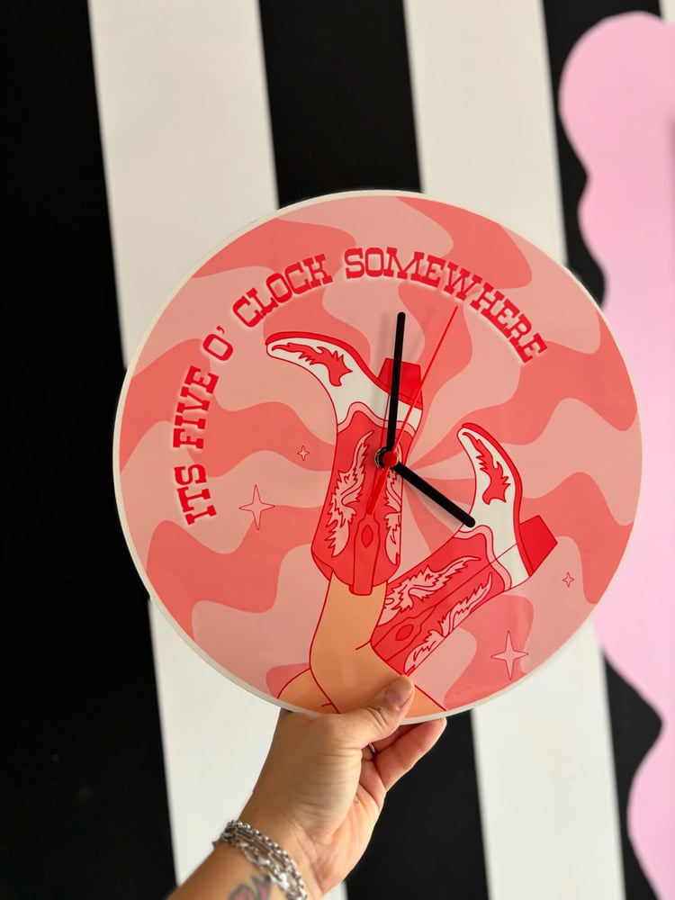 Image of It’s 5 o’clock somewhere cowgirl clock