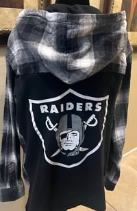 Vintage Black/Gray Hoodie Flannel The Raiders