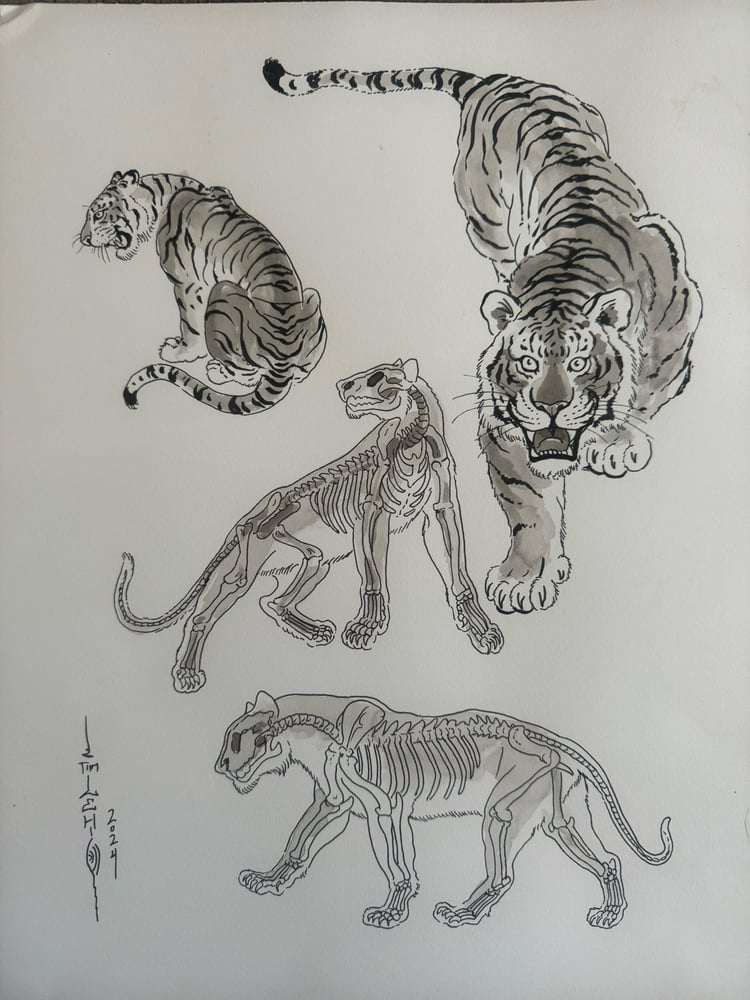 Image of Original Tim Lehi "Tiger Book Art 79" Illustration