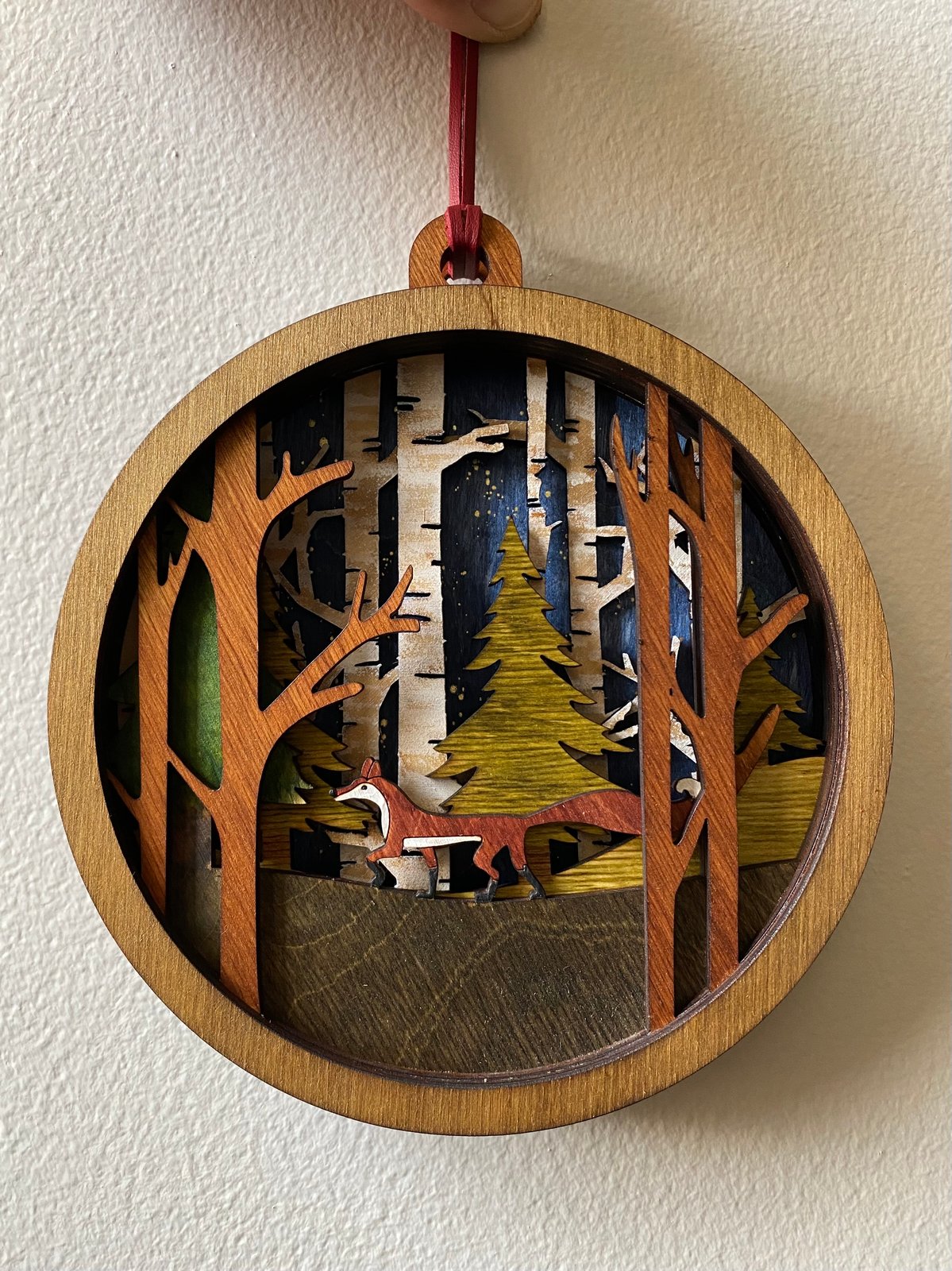 Wolf Mountain - Layered 3-D Wooden Ornament Collection by Acorn & Fox