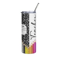 Image 1 of Personalizable w/ name Teacher composition style Stainless Steel Tumbler