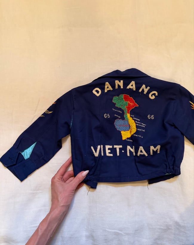 vintage children's authentic Japanese Sukajan jacket with hand embroidery 