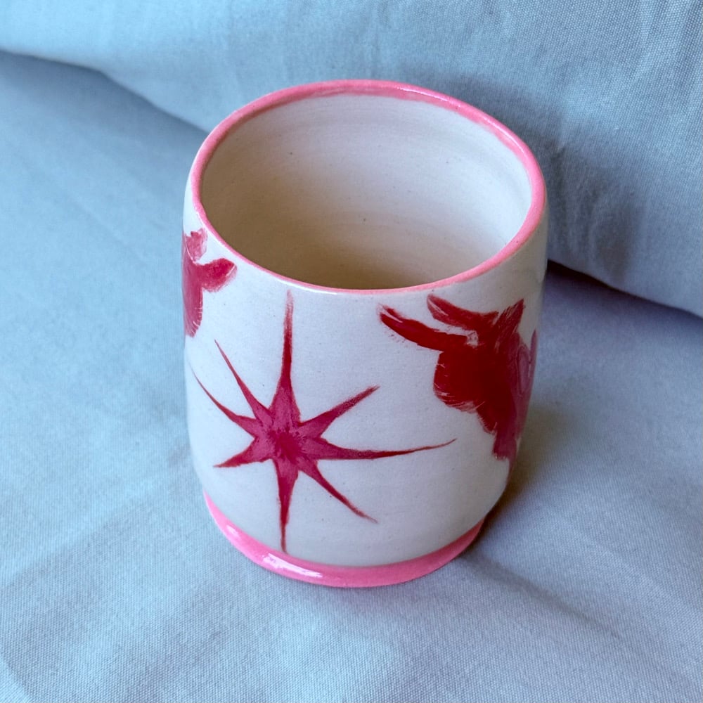 image of red rabbit cup