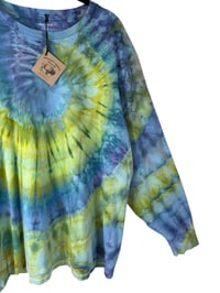 Image 4 of XXL Unisex Adult Soft Long Sleeve Tee in Sublime Spiral Ice Dye