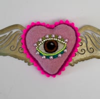 Image 3 of Winged Heart Eye - Pink & Gold 