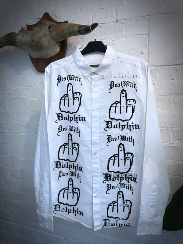Image of D.W.D One off DIY shirt MEDIUM slim fit long sleeves