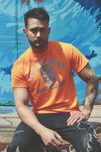 Image 1 of GIGP$ NEON ORANGE BIG FACE REFLECTIVE TEE