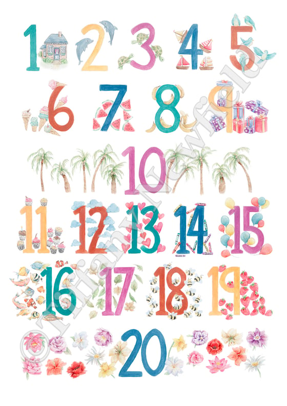 Image of Children's Numbers Wall Art
