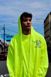 Image 2 of NEON GREEN GIGP$ REFLECTIVE ZIPPER HOODIE