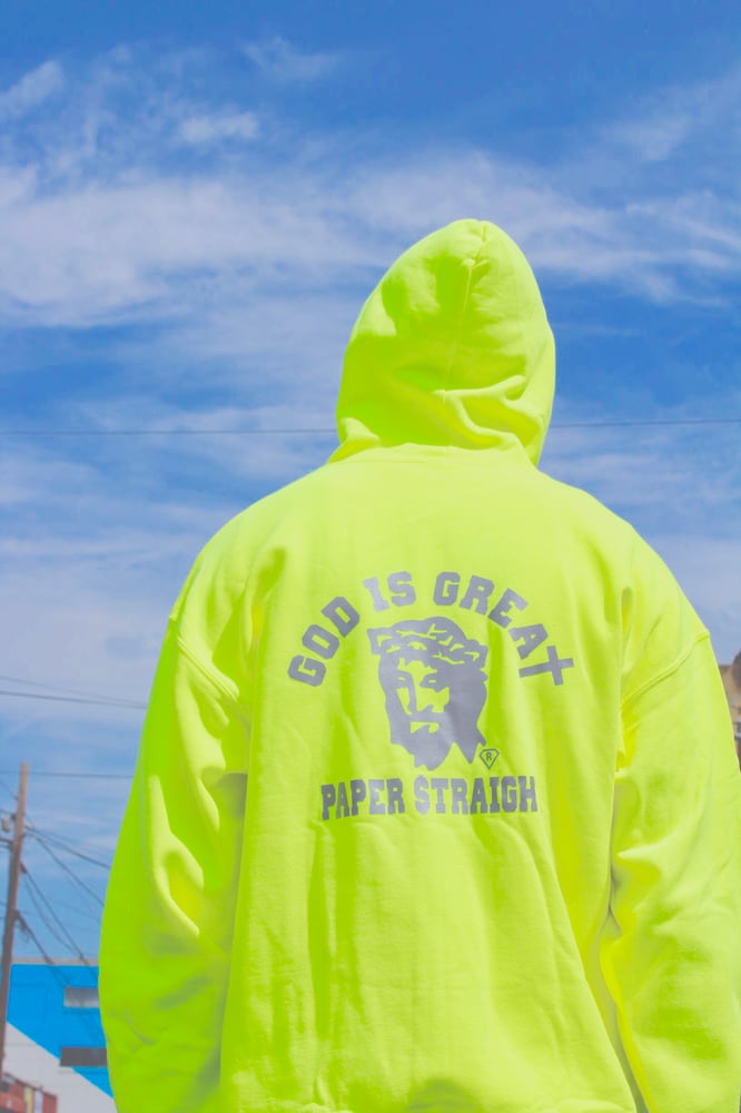 Image of NEON GREEN GIGP$ REFLECTIVE ZIPPER HOODIE