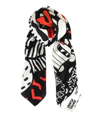 Image 2 of Black and Red Scarf