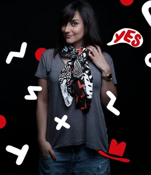 Image of Black and Red Scarf