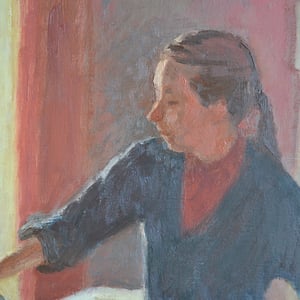 Image of Large 20thC Painting, 'The Housekeepers,' Mary Beresford Williams