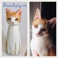 Custom Cat Portrait Figurine - Hand Painted Peg Doll