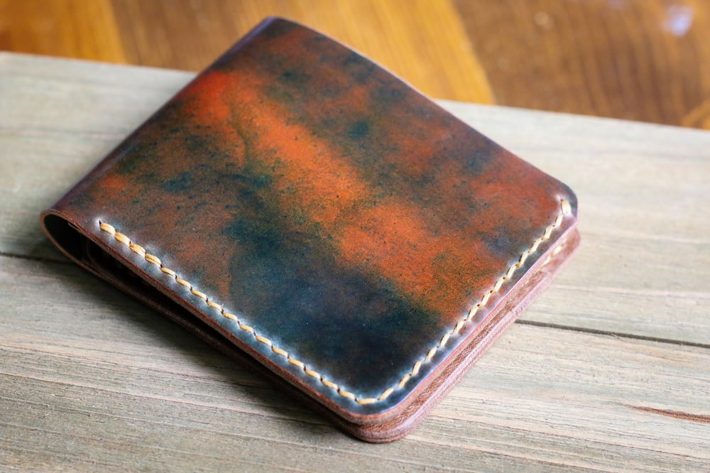 Image of Traditional Bifold in Horween Marbled Black Shell Cordovan and Natural Chromexcel